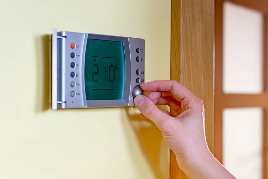 Panel of the gas boiler for hot water and heating
