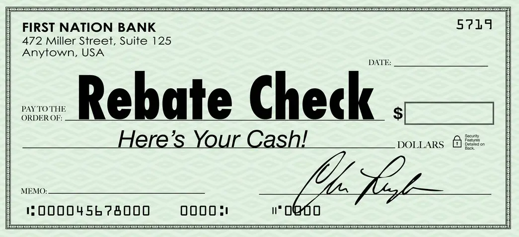 Rebate Check Words Check Money Back Offer Cash Refund