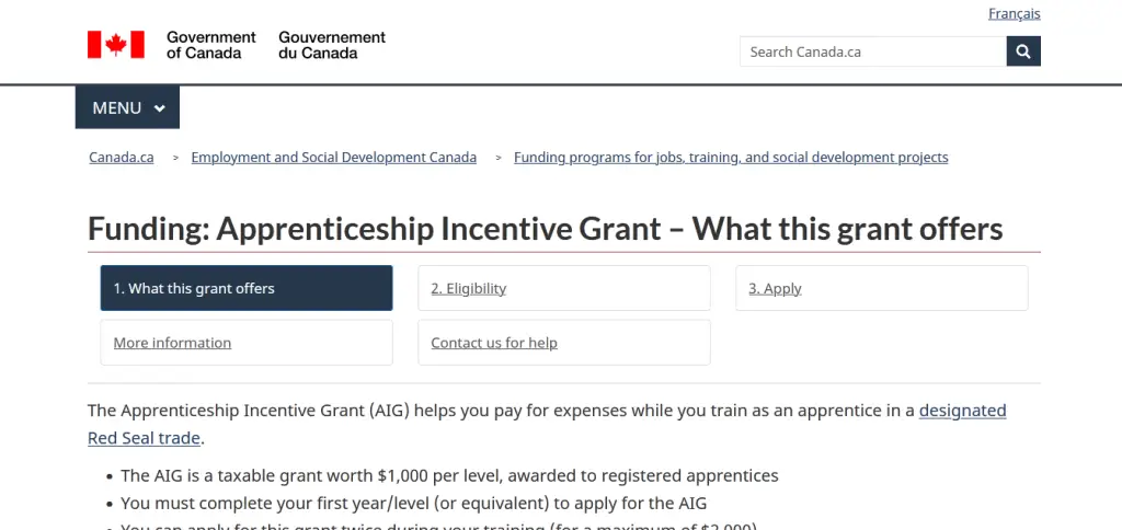 Apprenticeship Incentive Grant (AIG)
