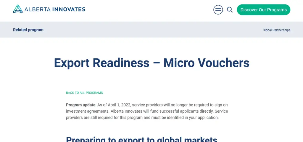 Export Readiness Micro-Voucher Program