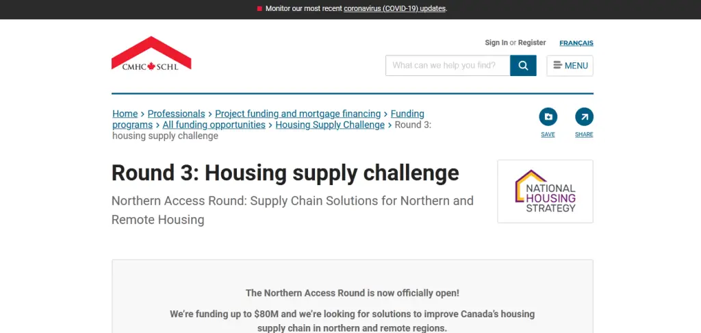 Housing Supply Challenge Round 3 – Northern Access Impact Canada