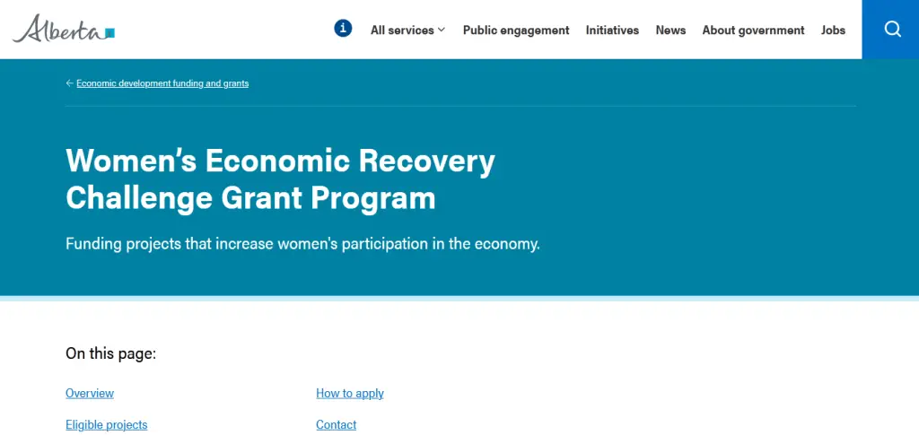 Women’s Economic Recovery Challenge Grant Program