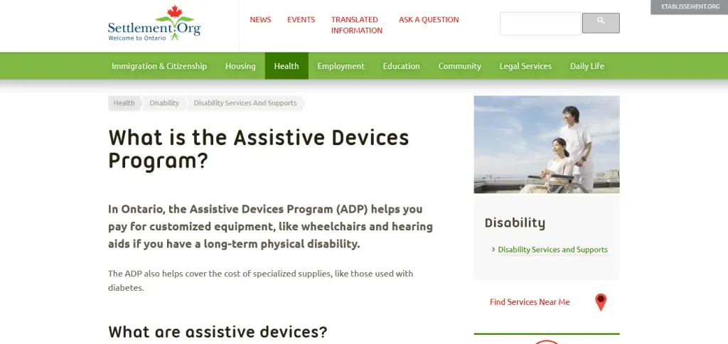 Assistive Devices Program (ADP)
