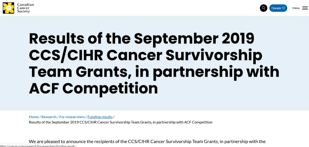 Cancer Survivorship Team Grants