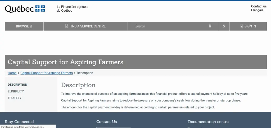 Capital Support for Aspiring Farmers