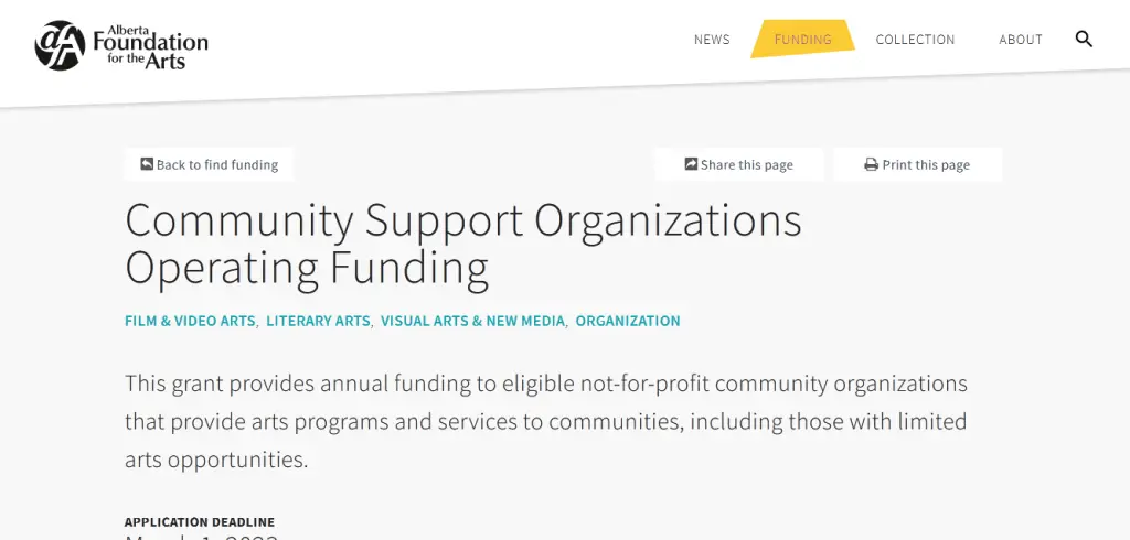 Community Support Organizations Operating Funding...