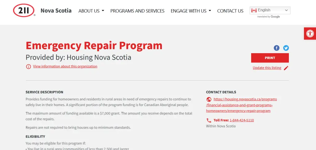 Emergency Repair Program