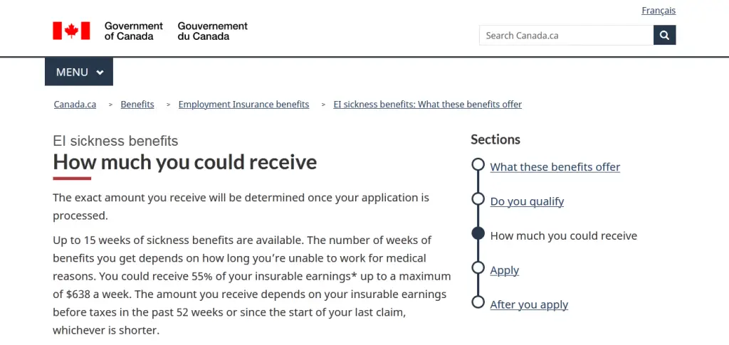 Employment Insurance (EI) Sickness Benefit 