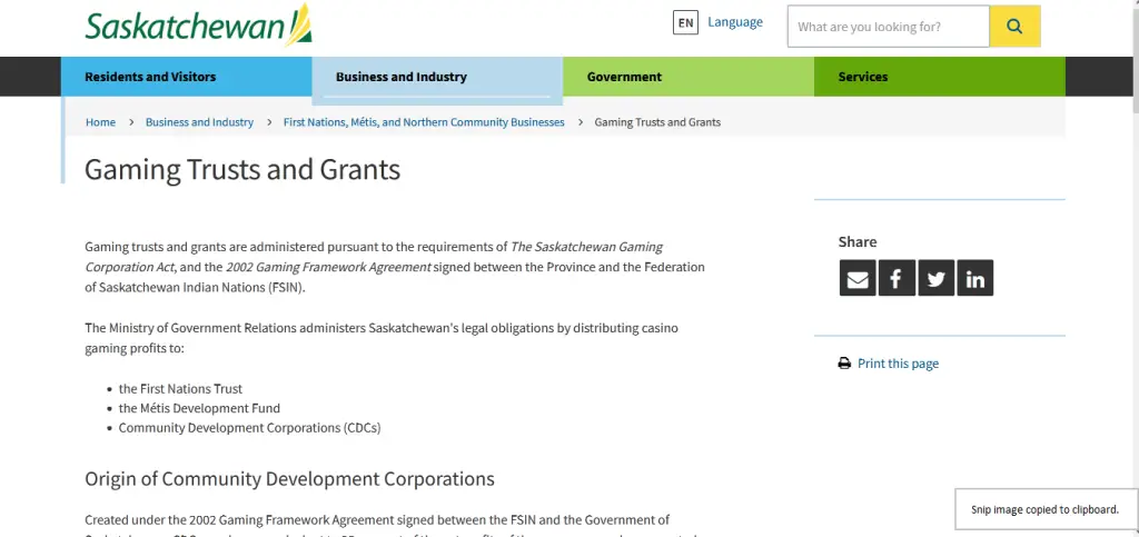 Gaming Trusts and Grants..