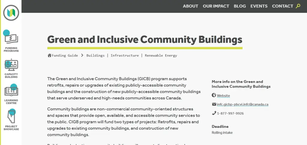 Green and Inclusive Community Buildings Program