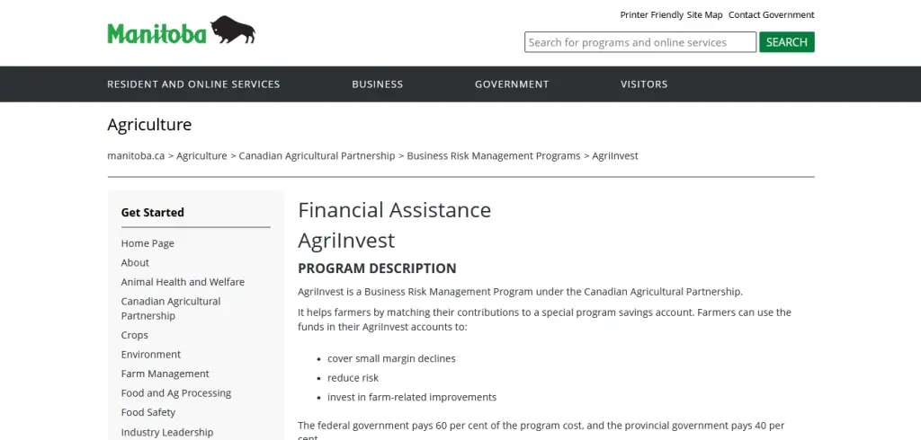 Manitoba AgriInvest Business Risk Management Program