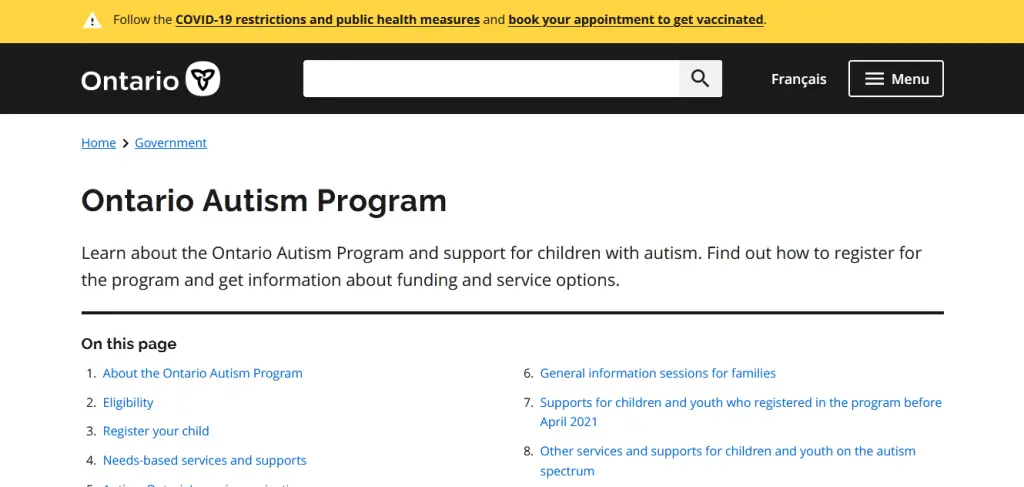 Ontario Autism Program