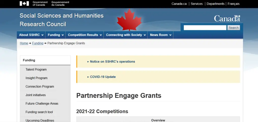 Partnership Engage Grants Social Sciences and Humanities Research Council
