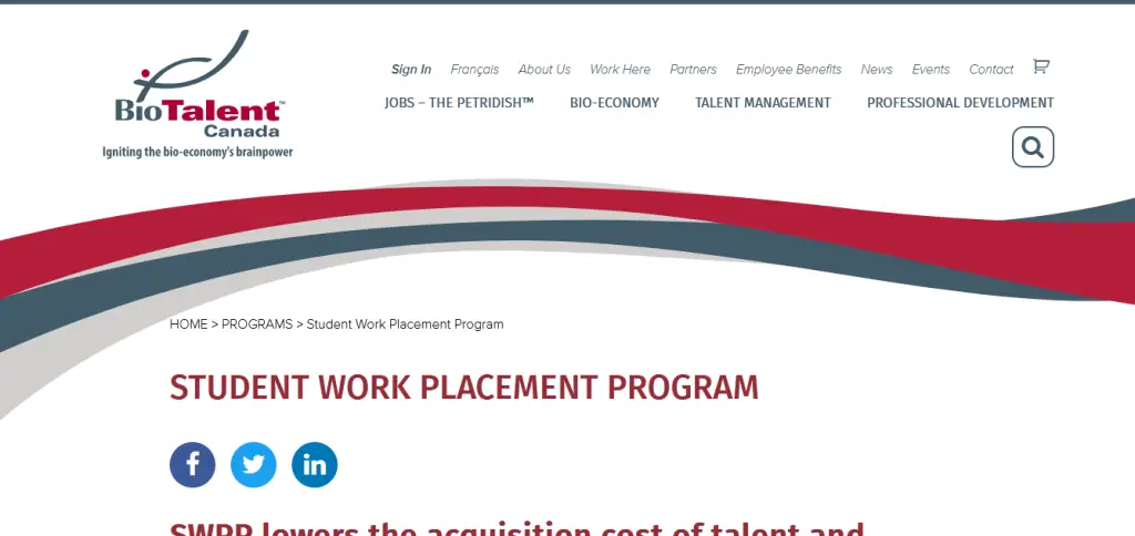 Student Work Placement Program (SWPP) by BioTalent Canada