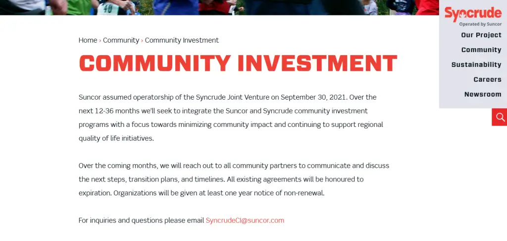 Syncrude Community Investment Program