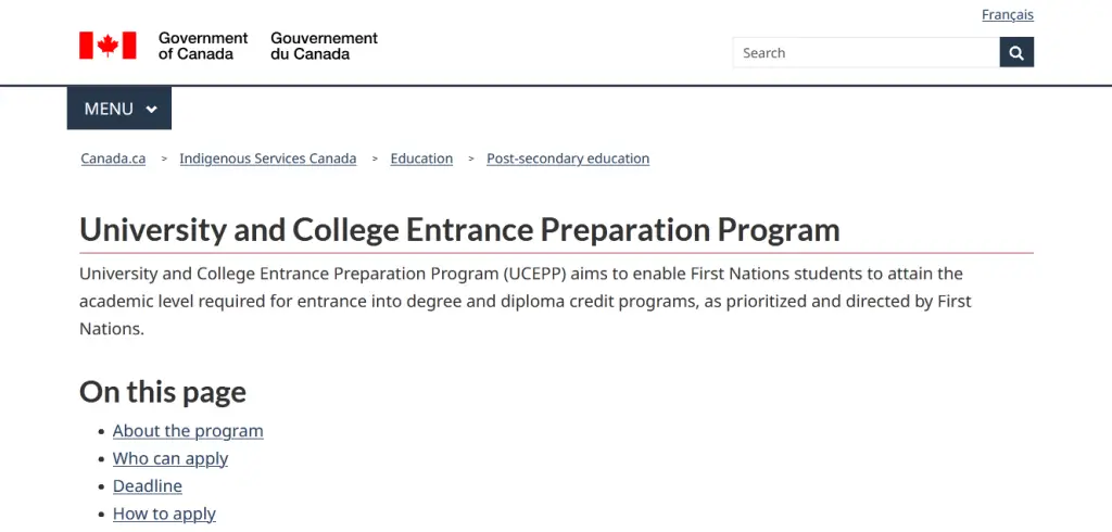 University and College Entrance Preparation Program