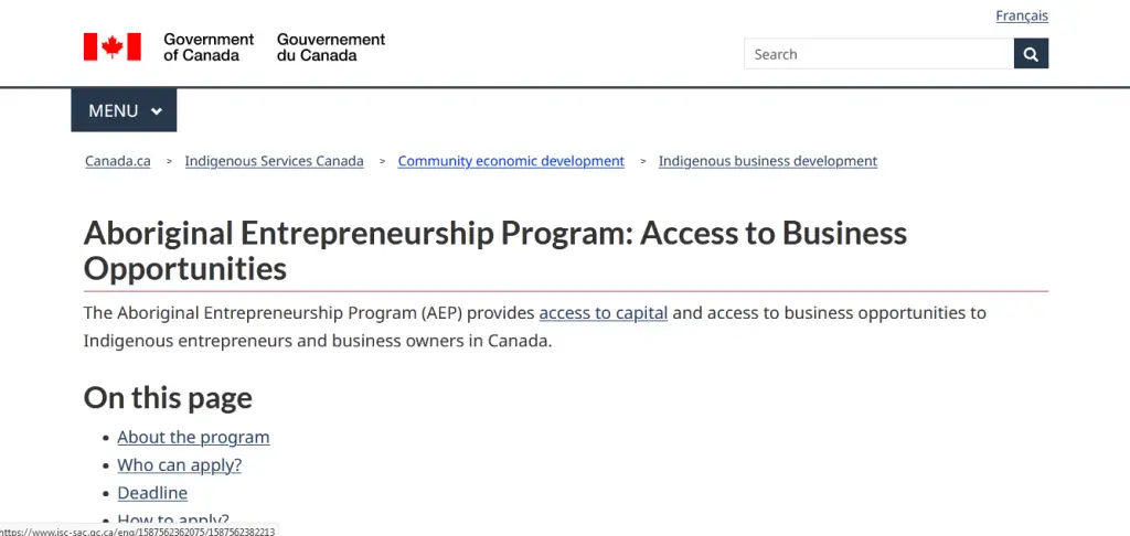 Aboriginal Entrepreneurship Program