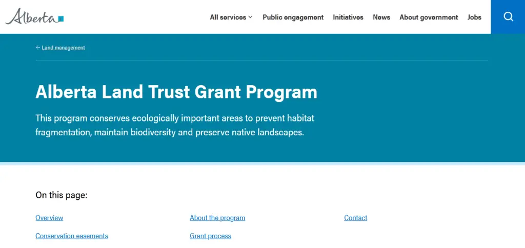 Alberta Land Trust Grant Program