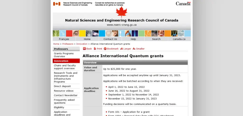 Alliance International Quantum grants