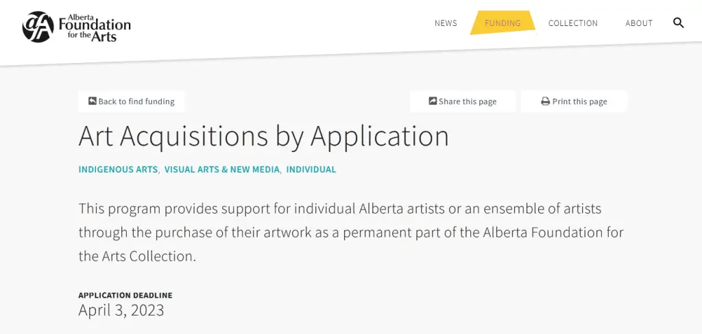 Art Acquisitions by Application