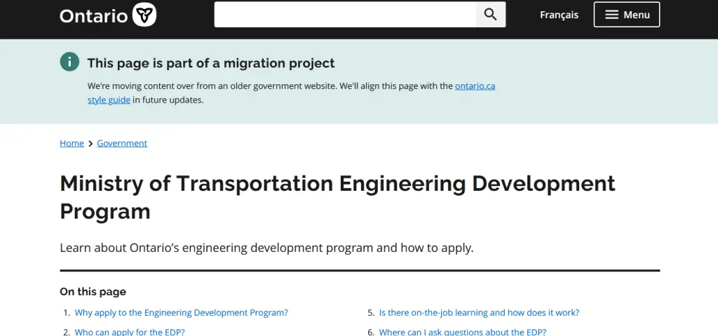 Engineering Development Program (EDP)