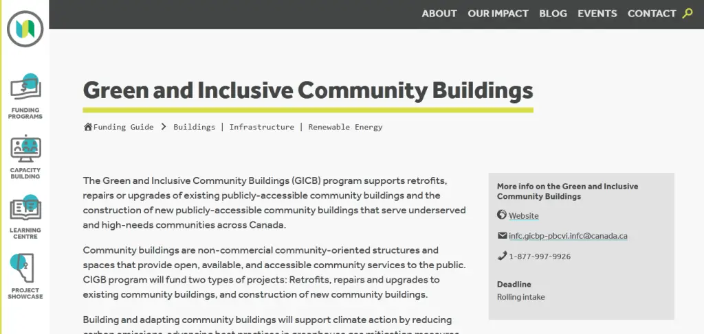 Green and Inclusive Community Buildings Program