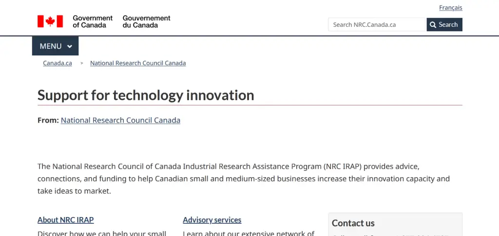 Industrial Research Assistance Program (IRAP)