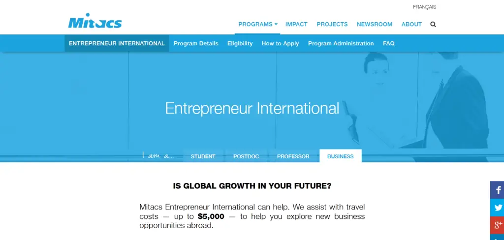 Mitacs Entrepreneur International