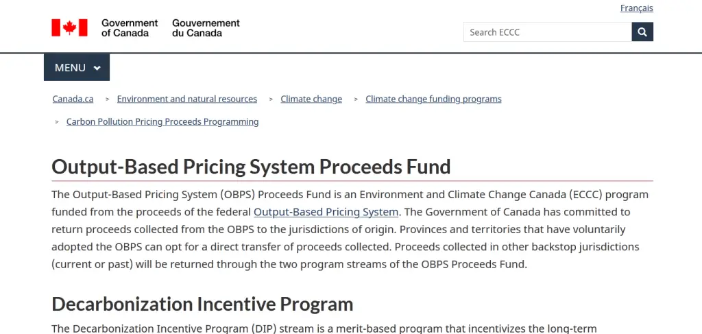 Output-Based Pricing System Proceeds Fund
