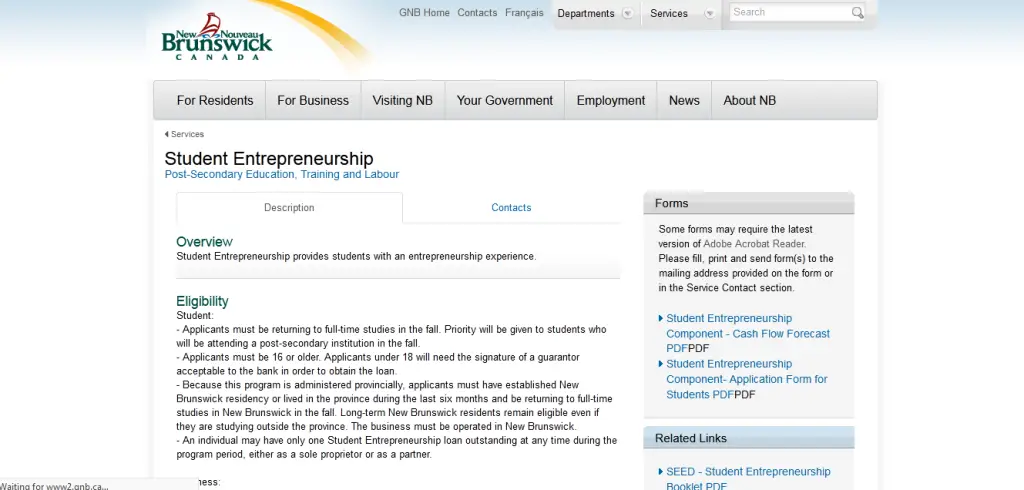 Student Entrepreneurship, New Brunswick