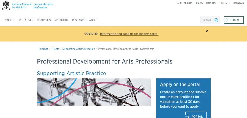 Supporting Artistic Practice Professional Development for Arts Professionals