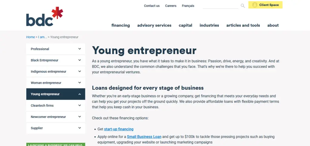 Young Entrepreneur, BDC