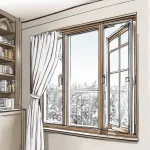 Casement Window drawing energy saving