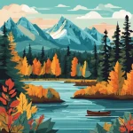 canadian nature flat art